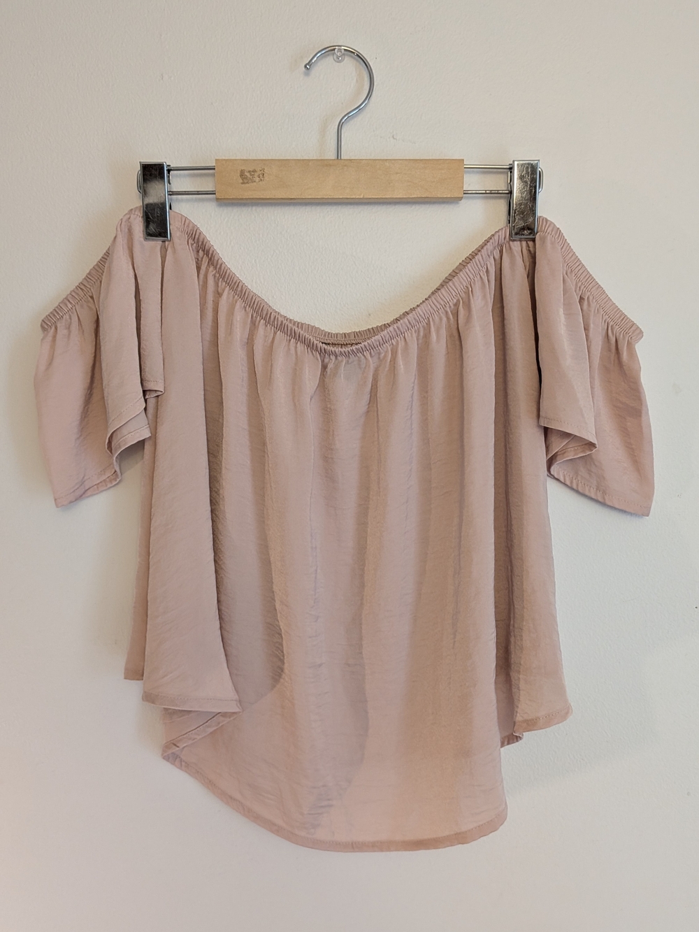 Aerie Blush Off-Shoulder Peasant Top